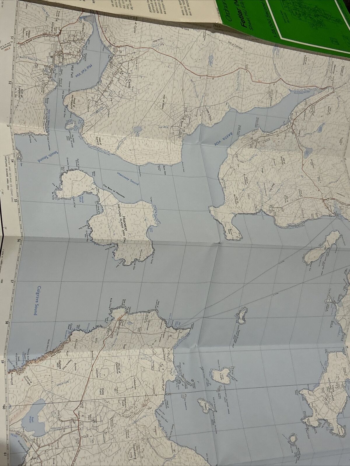 FETLAR NORTH Ordnance Survey Second Series 1:25,000 Map HU59/69 1976 Shetland