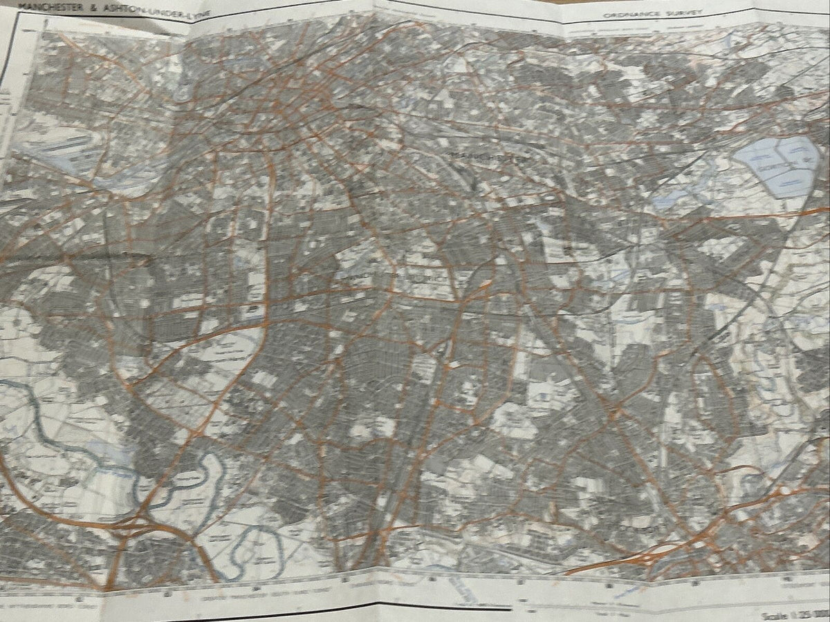 MANCHESTER & ASHTON UNDER LYNE Pathfinder Ordnance Survey SJ89/99 1:25000 1982