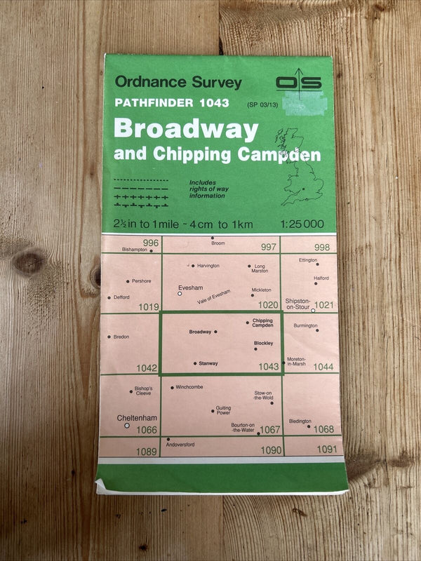 BROADWAY & CHIPPING CAMPDEN Pathfinder 1043 Ordnance Survey Sheet 1:25000 1990