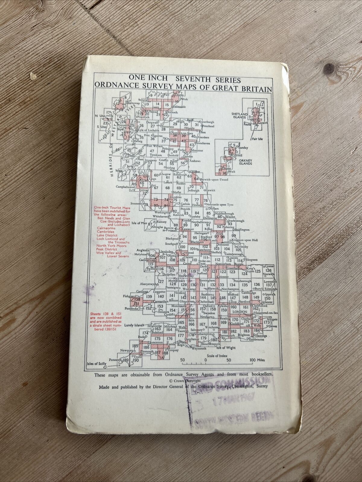 BUDE Ordnance Survey Seventh Series Cloth One inch 1961 Sheet 174 Boscastle