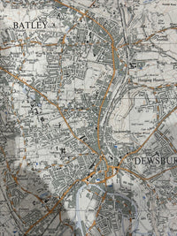 DEWSBURY Ordnance Survey First Series 1:25,000 Map SE22 1955 Rev 1974 Morley