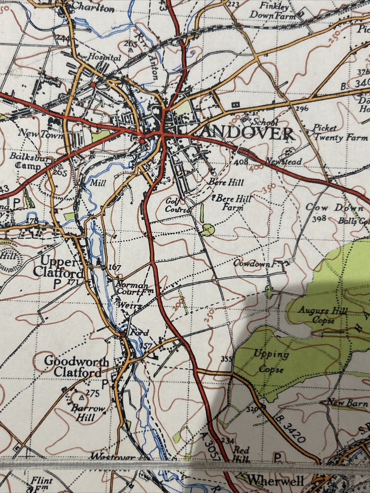 WINCHESTER Ordnance Survey Cloth 1 Inch Map 1945 6th Edition Sheet 168 Dissected