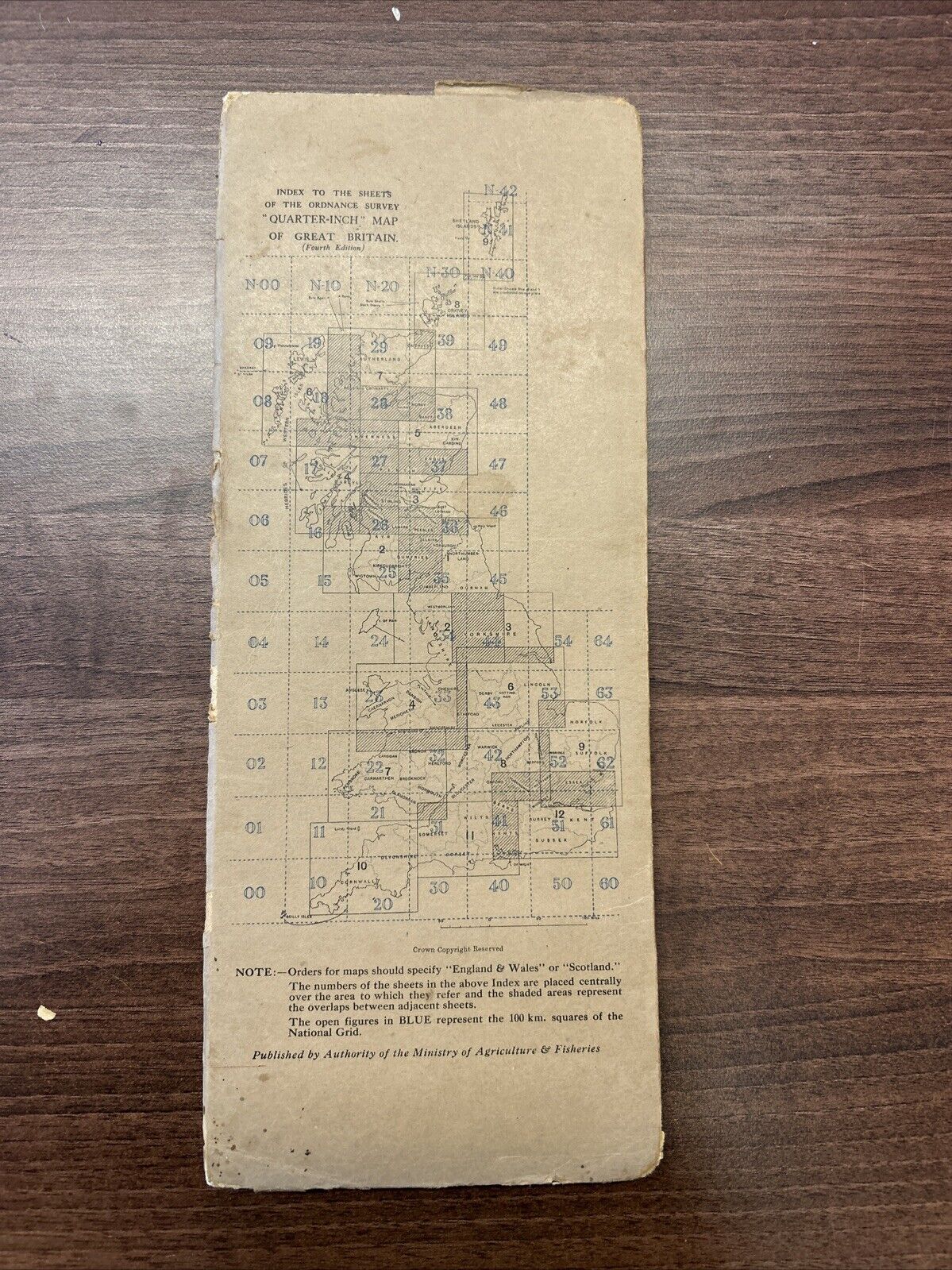 SOUTH WALES 1946 Ordnance Survey CLOTH Sheet 7 Quarter Inch Map Fourth Edition