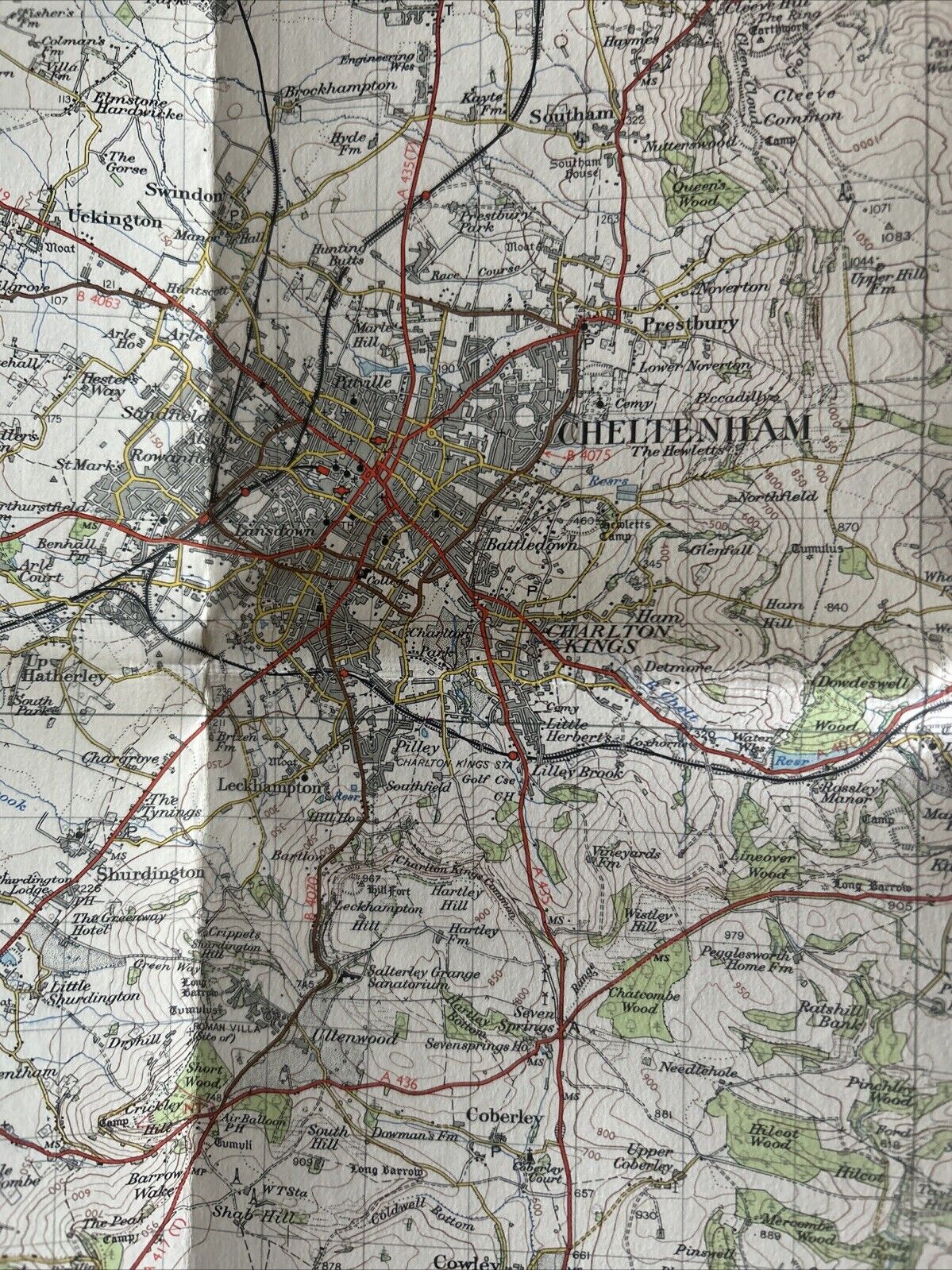 CHELTENHAM & EVESHAM Ordnance Survey CLOTH Seventh Series Map One In 1953 Sh 144