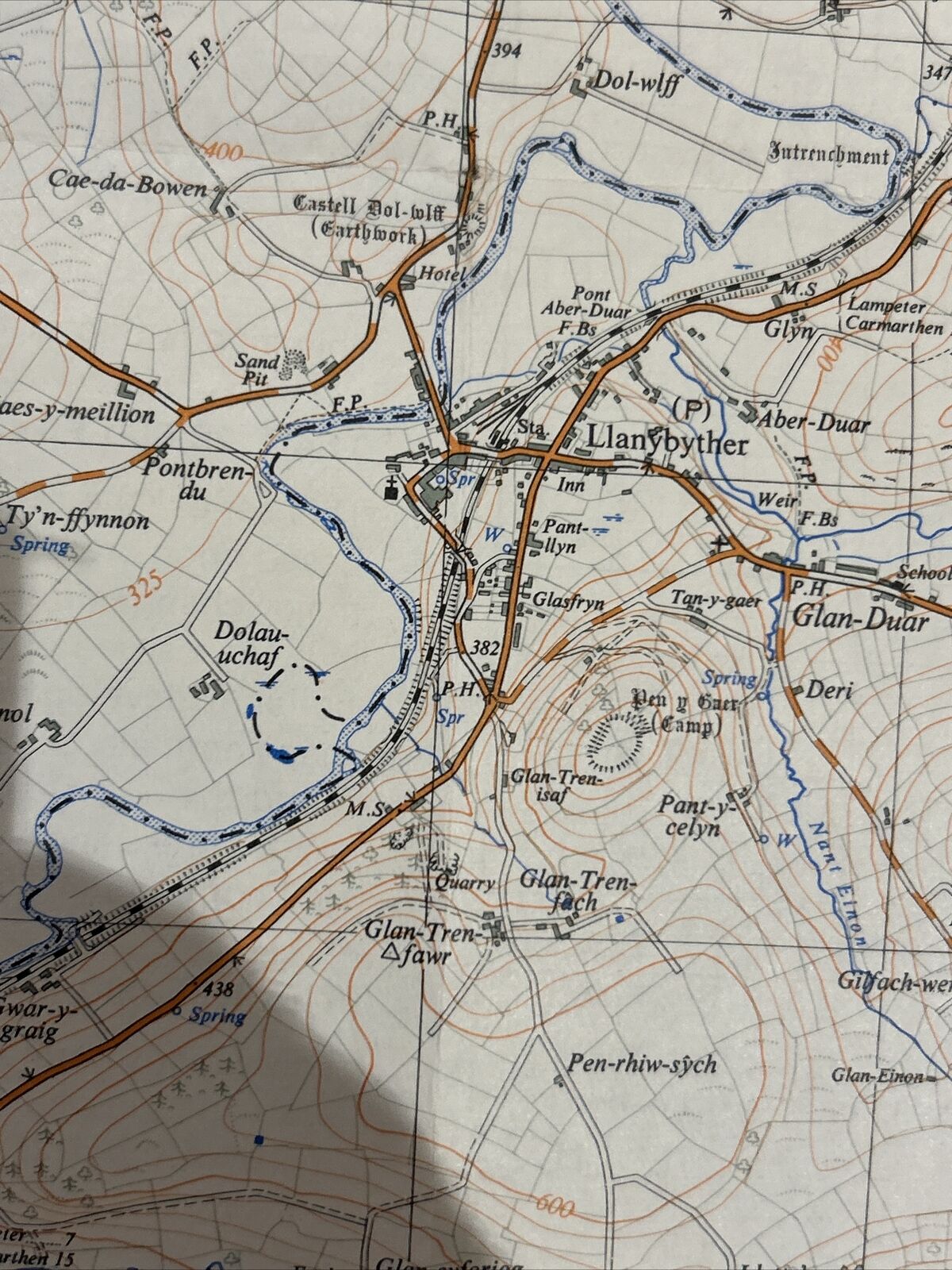 LAMPETER Ordnance Survey 1:25,000 First Series Sheet SN54 1952 Llanybyther