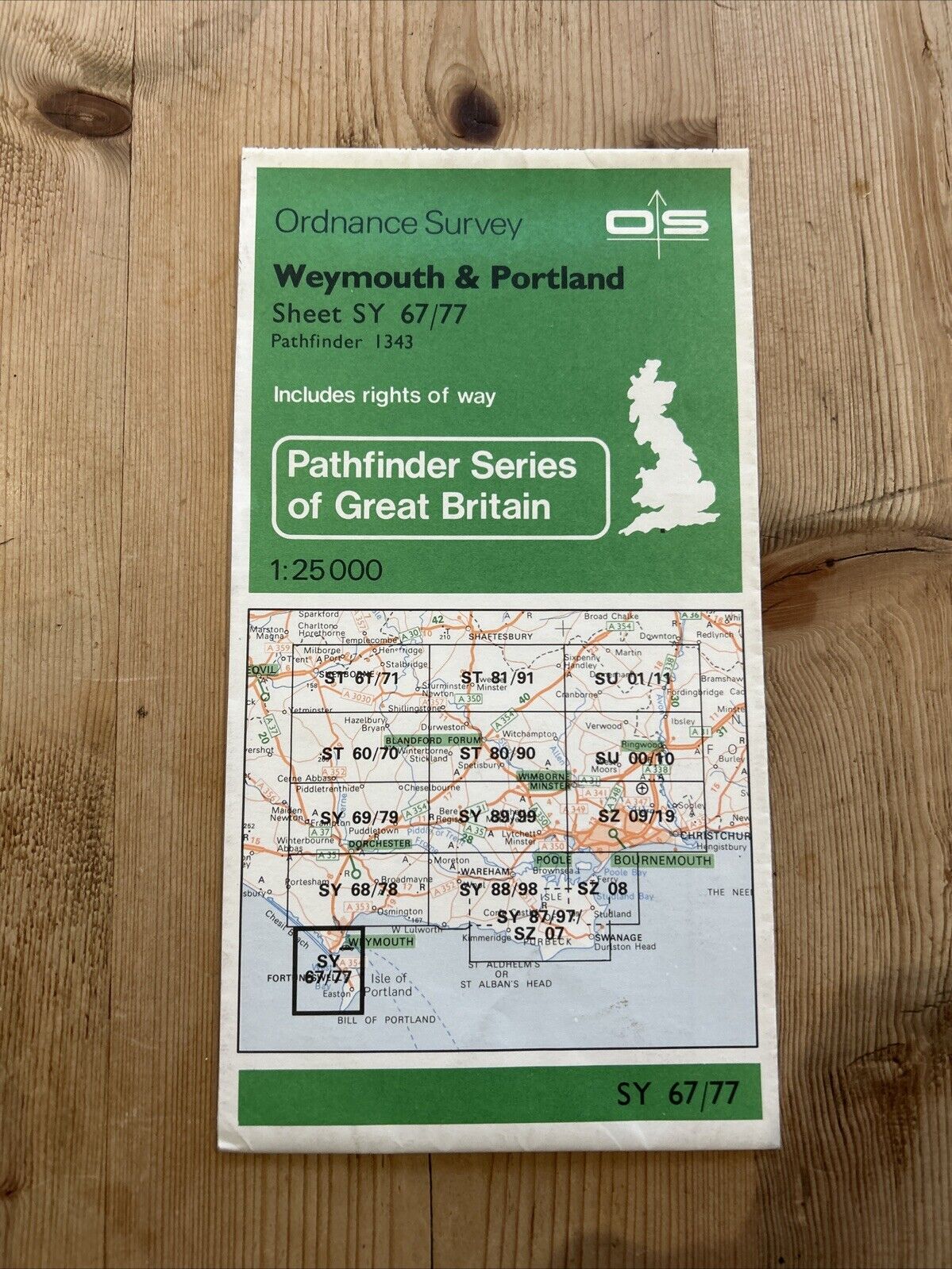 WEYMOUTH & PORTLAND Pathfinder 1343 Ordnance Survey SY67/77 1:25000 1979 Easton