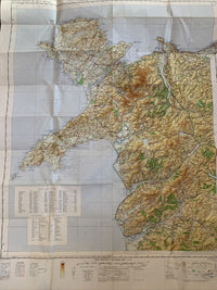 SNOWDONIA Ordnance Survey Map 1966 National Park Half Inch Colour Paper