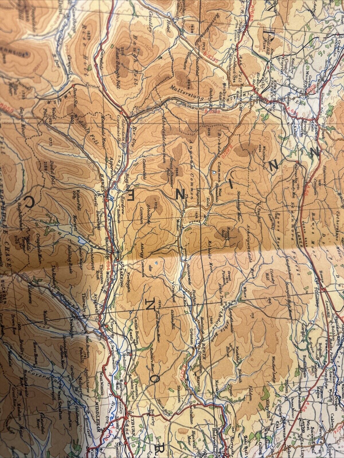 ENGLAND NORTH CENTRAL 1946 Ordnance Survey Paper Sheet 2 Quarter Inch Map Bury