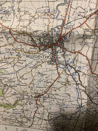 WESTON SUPER MARE Ordnance Survey Cloth Map 1946 Sixth Series No 165 Glastonbury