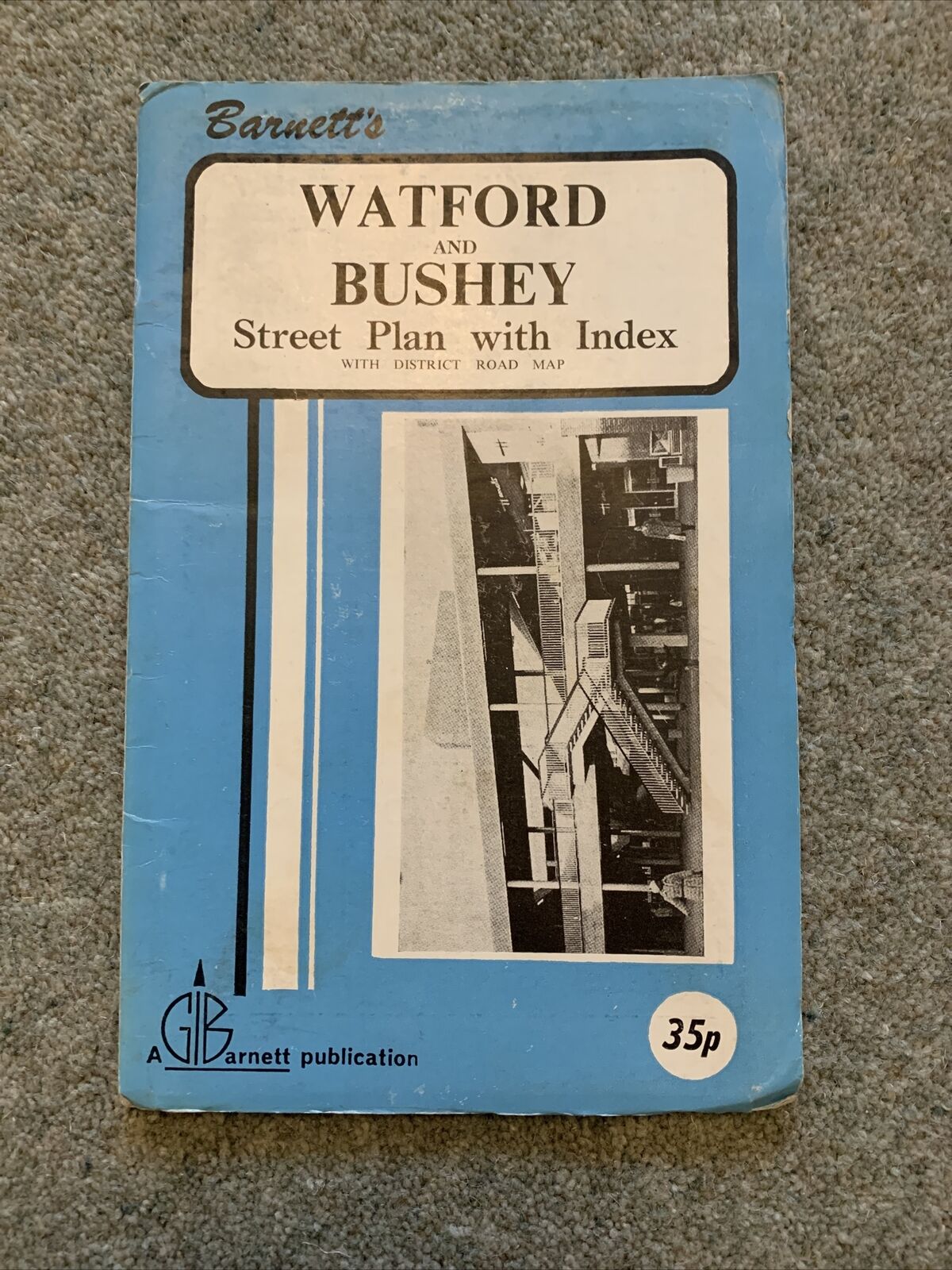 Watford & Bushey Hertfordshire - Barnett 1970s? Plan Map - Advertising