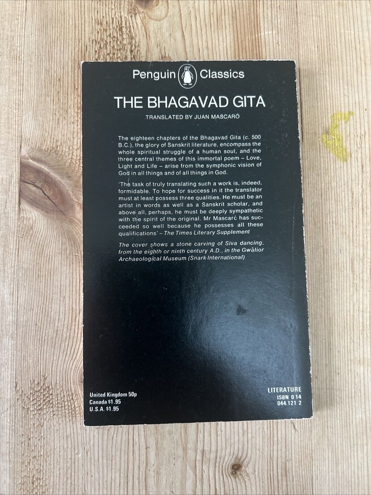 THE BHAGAVAD GITA - Penguin Classics 1976 Sanskrit