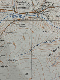 SIMONSBATH Ordnance Survey Sheet SS73 Map 1:25000 First Series 1963 Twitchen