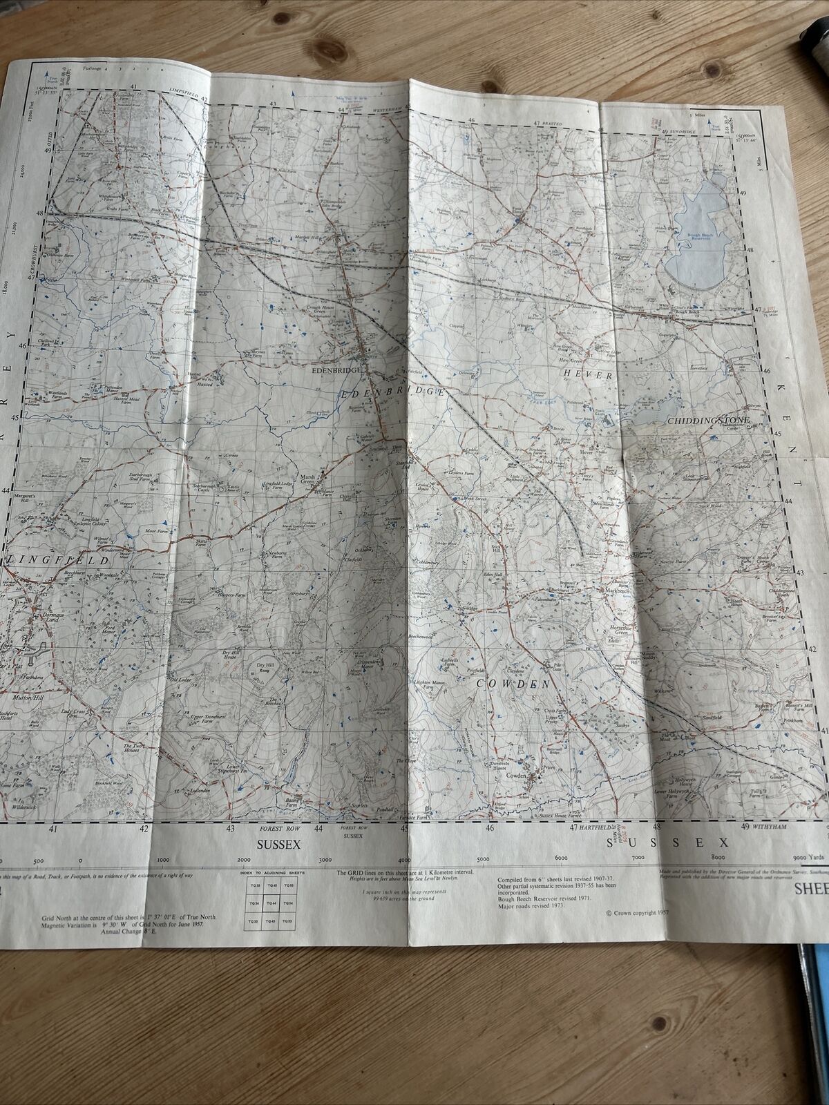 EDENBRIDGE Ordnance Survey First Series Sheet TQ44 1:25,000 1957 Hever Cowden