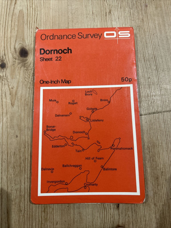 DORNOCH Ordnance Survey Map One Inch 1958 Sheet 22 Scotland Tain Golspie