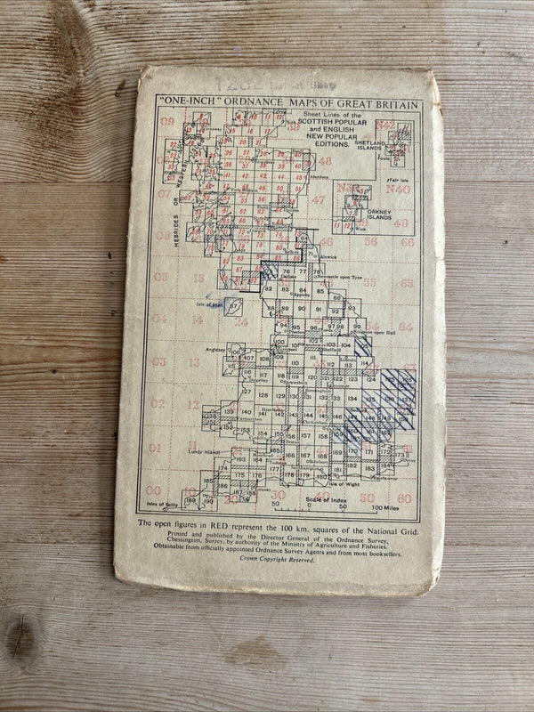 GRIMSBY Ordnance Survey Paper Map 1946 Sixth Series Sheet 105 Mablethorpe Louth