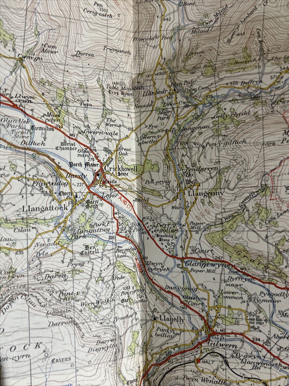 BRECON Ordnance Survey Paper Map 1952 Seventh Series Sheet 141 Brynmawr