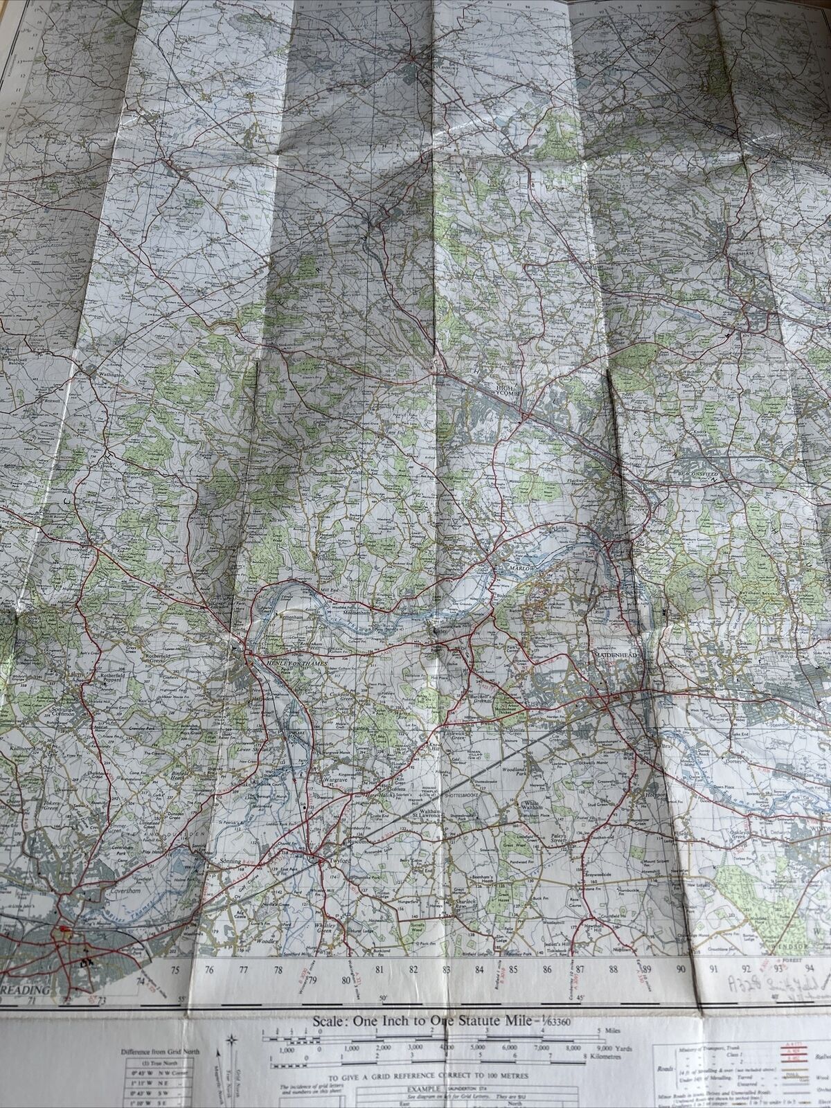 THE CHILTERNS Ordnance Survey Paper Map 1959 CLOTH Seventh Series No 159 Chesham