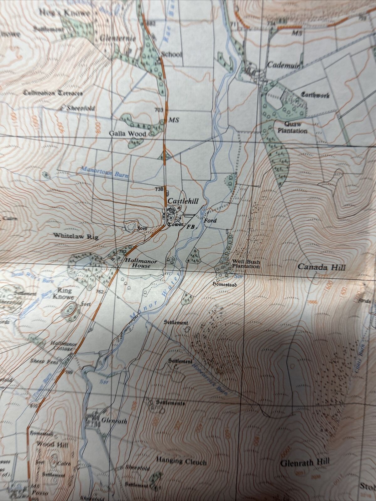 INNERLEITHEN Pathfinder NT23/33 Ordnance Survey 1968 Walkerburn