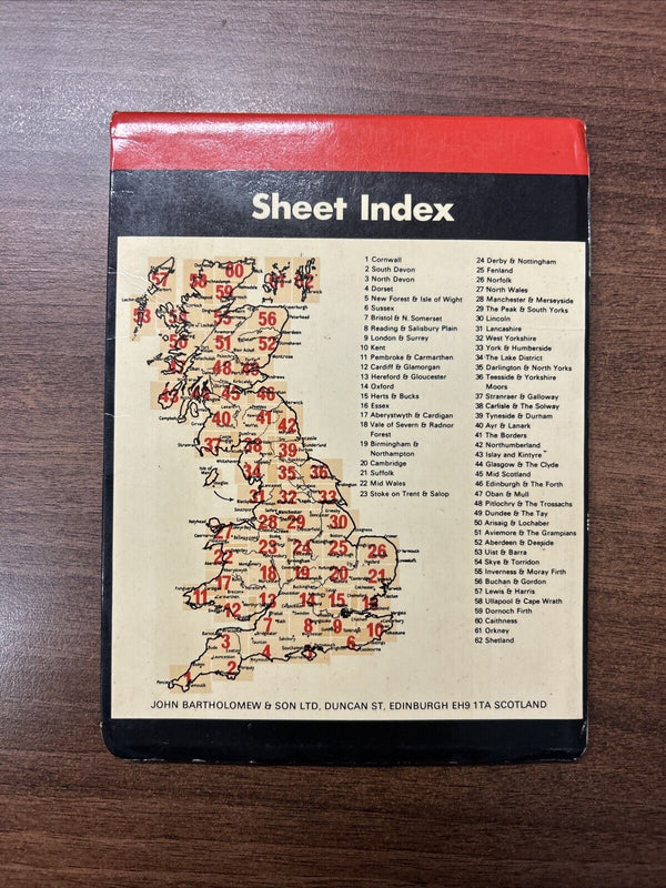 NORTH WALES Bartholomew National Map Series No 27 1976 Snowdon Anglesey