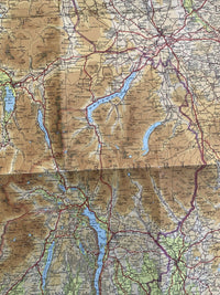 Johnstons Cloth New 2 Miles To 1 Inch Map - Lake District Windermere Circa 1954