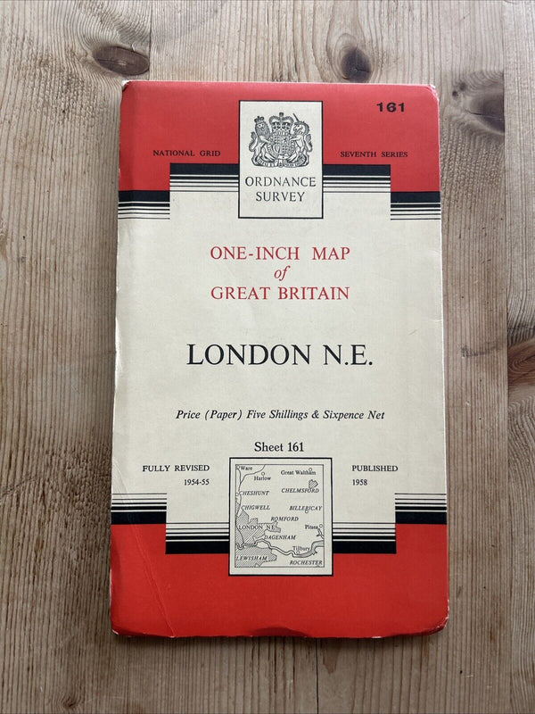 LONDON N E North East Ordnance Survey Seventh Series One inch 1958 Sheet 161