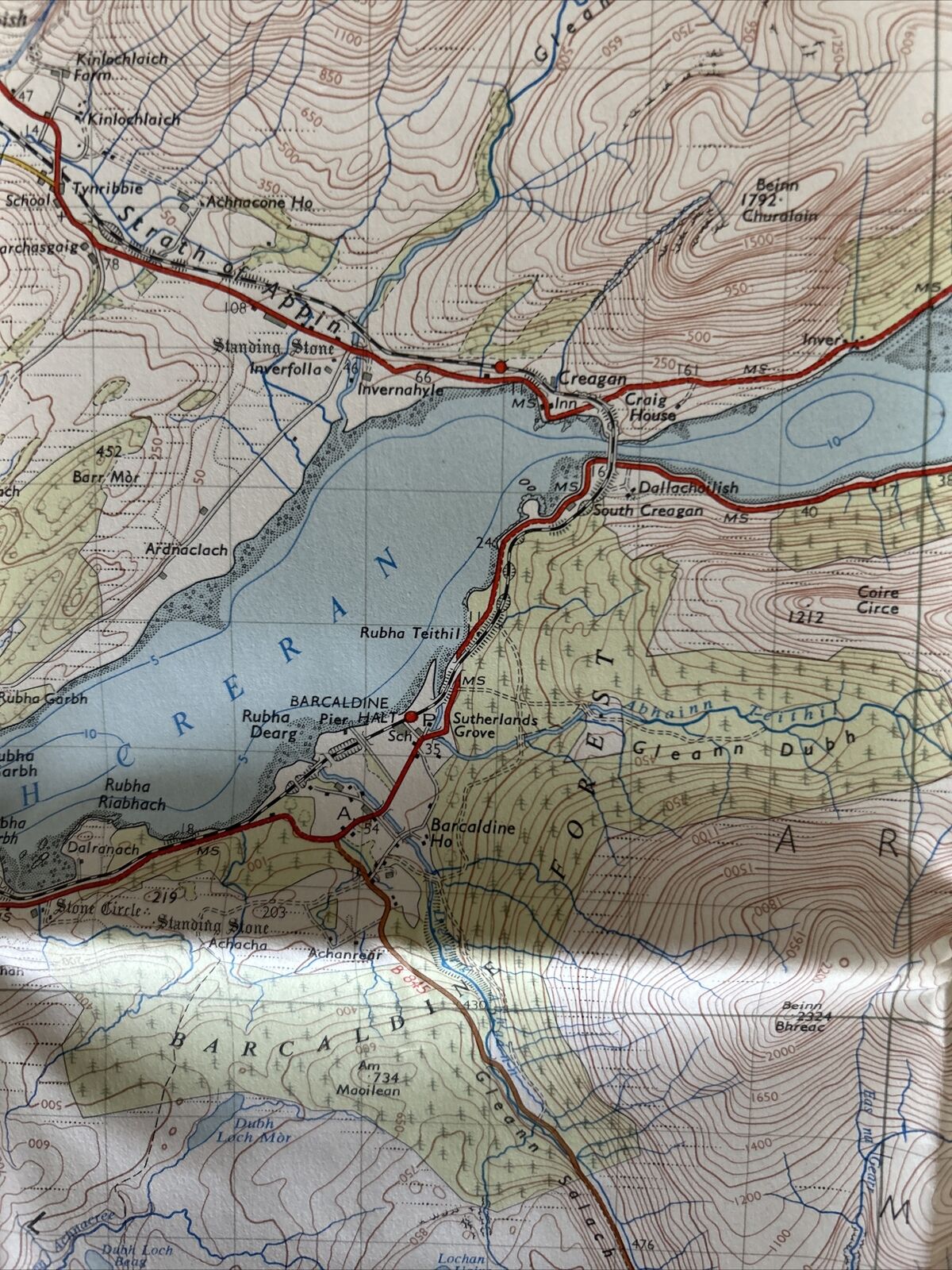 LOCH LINNHE Ordnance Survey Seventh Series Paper One inch 1956 Sheet 46 Onich