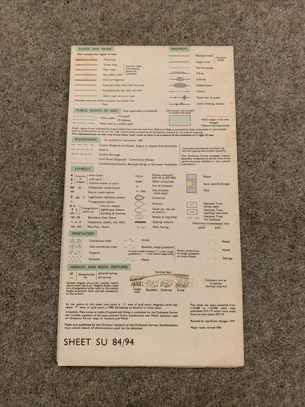 FARNHAM & GODALMING Pathfinder Ordnance Survey Sheet SU84/94 1:25000 1980