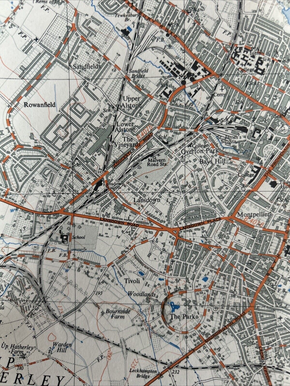 CHELTENHAM Ordnance Survey Sheet SO92 Two & Half Inch MAP 1952 Bishops Cleeve