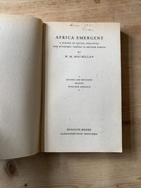 Africa Emergent, WM Macmillan Pelican Books A191 1949 