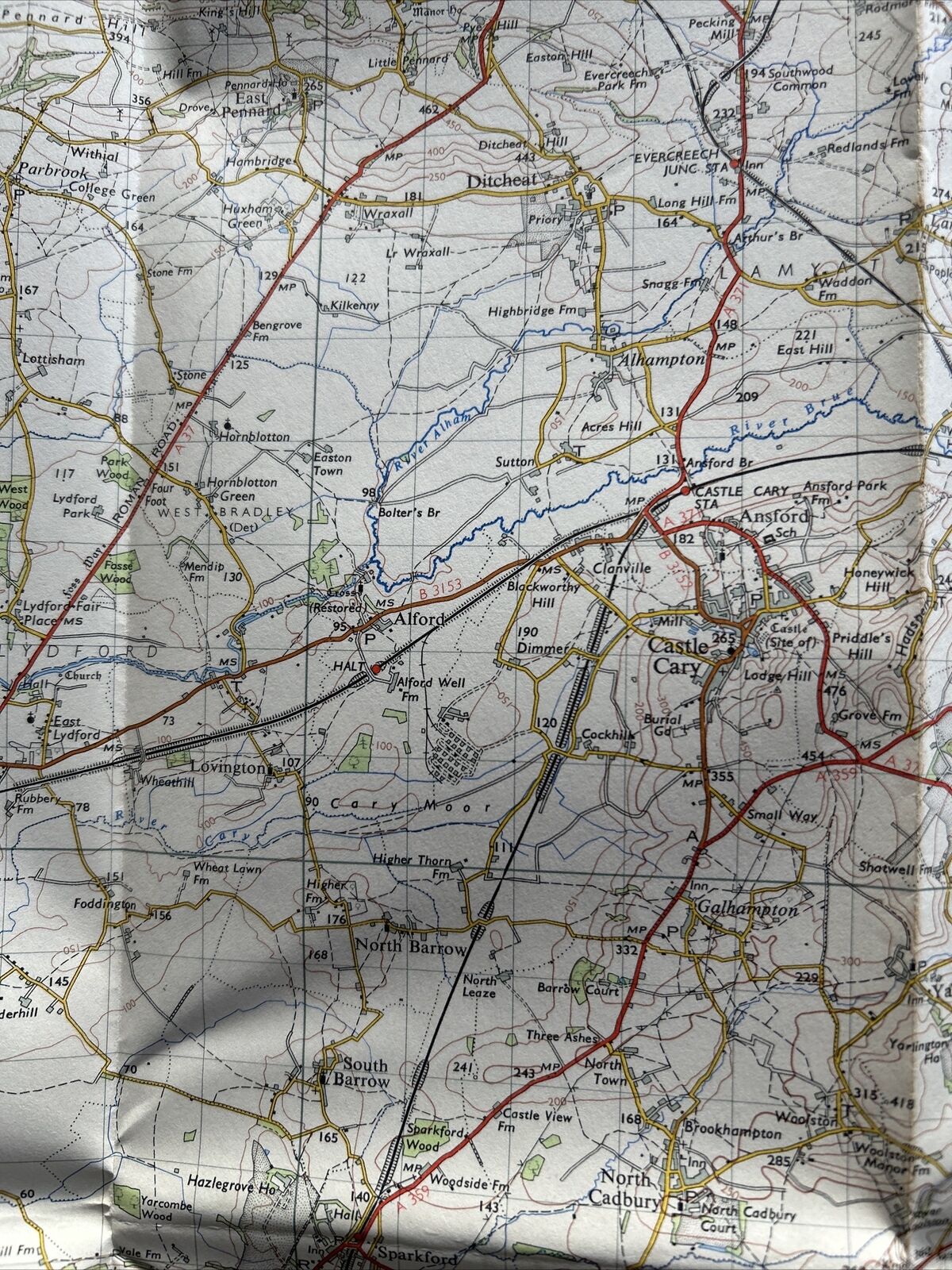 FROME Ordnance Survey Seventh Series Paper One Inch Map Sheet 166 1959 Radstock