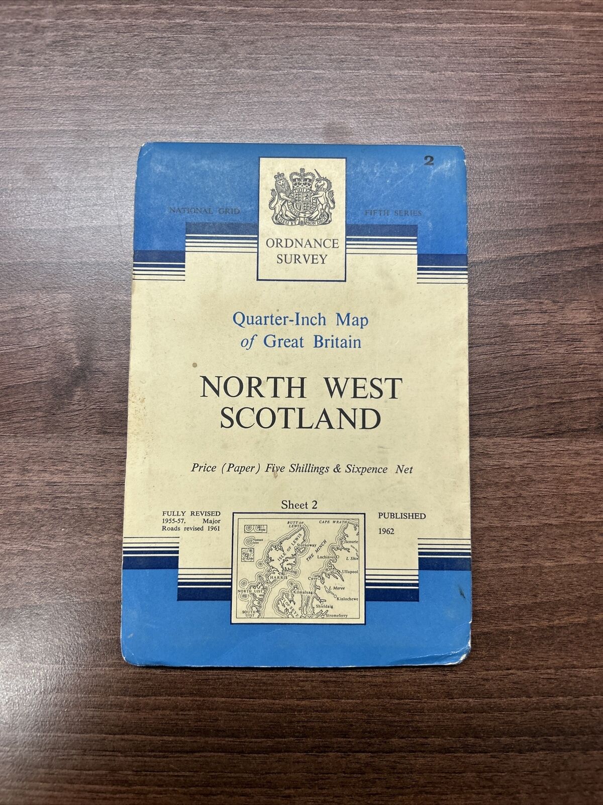 NORTH WEST SCOTLAND 1962 Ordnance Survey Fifth Series Quarter Inch Map Sheet 2