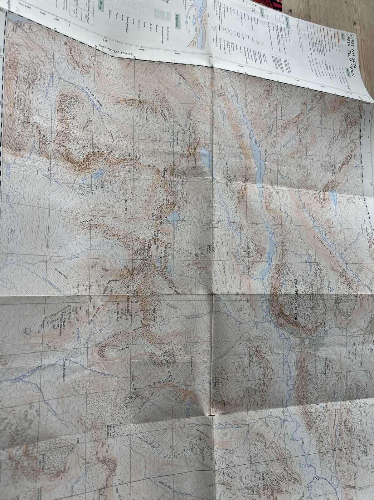 UPPER GLEN ORRIN Ordnance Survey Map Pathfinder NH 24/34 1974 Strathconon Forest
