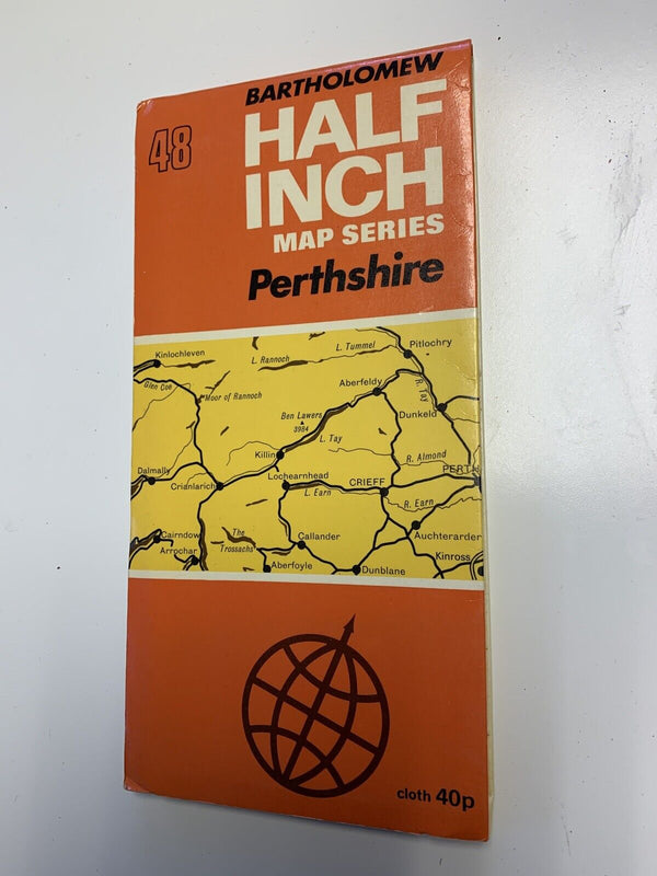 Perthshire - 1970 Bartholomews Cloth Map No 48 Perth Crief Killin