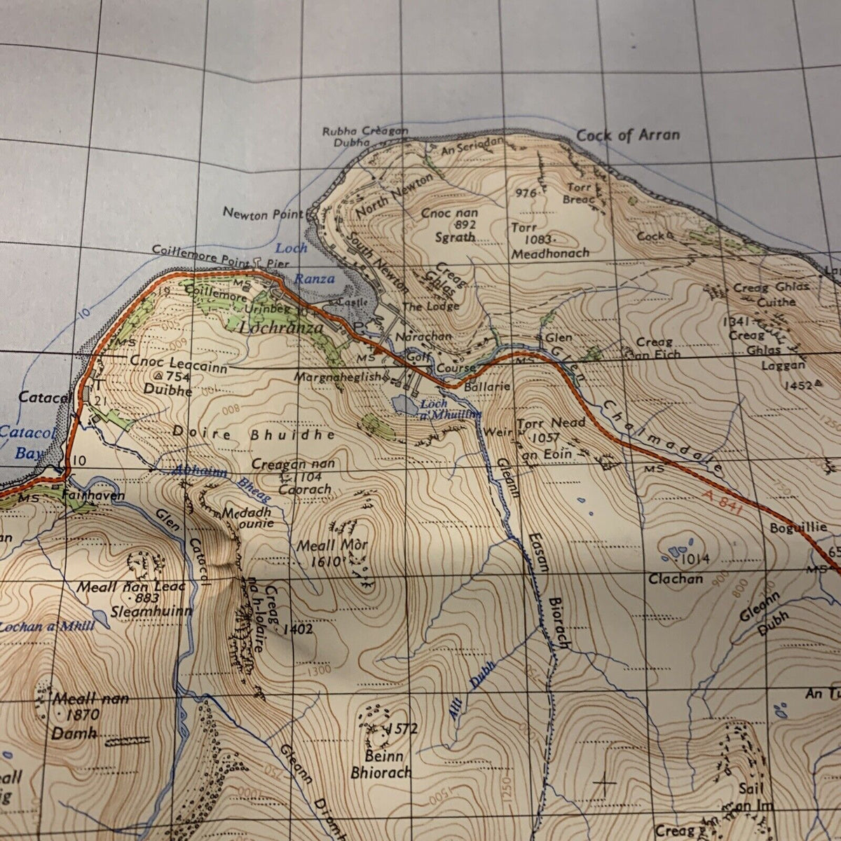 ISLE OF ARRAN Ordnance Survey Map One Inch 1956 Rev 1960 Sheet 66 Lochranza