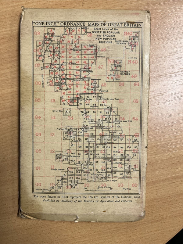 DERBY & BURTON UPON TRENT OS Cloth One Inch Map 1947 Sixth Edition Sheet 120