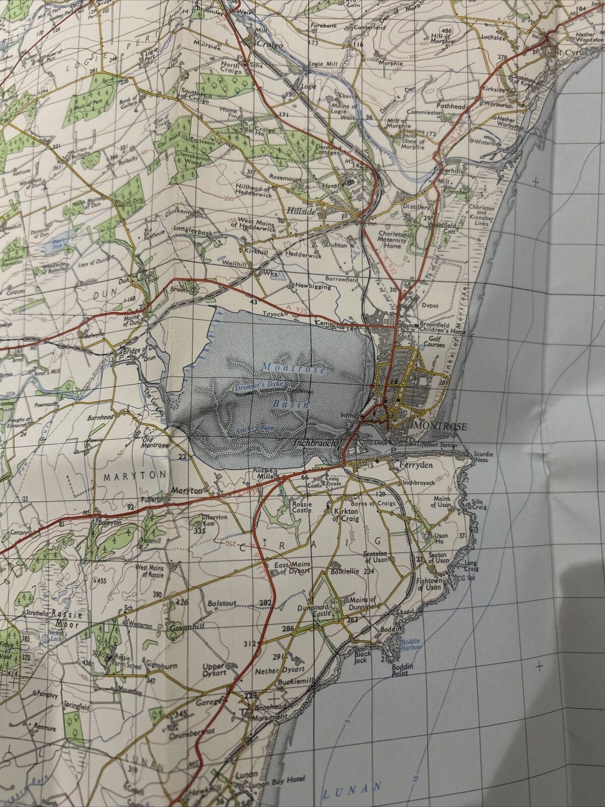 STONEHAVEN Ordnance Survey One Inch Sheet 43 1969 Brechin St Cyrus