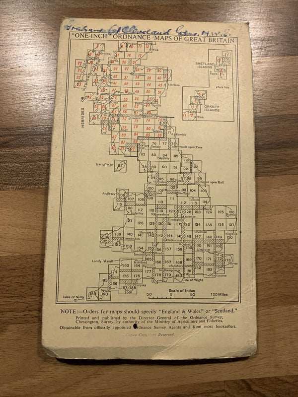 Vintage Ordnance Survey 6th Series 1-inch Okehampton - 1946 Sheet 175 Dartmoor