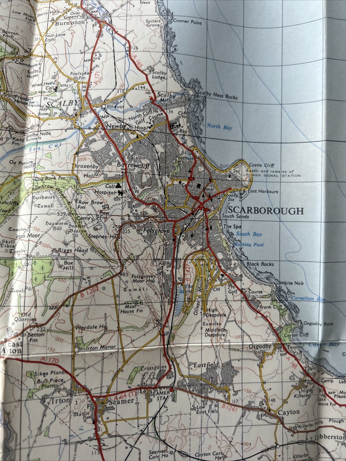 SCARBOROUGH Ordnance Survey Seventh Series Paper One inch 1963 Sheet 93