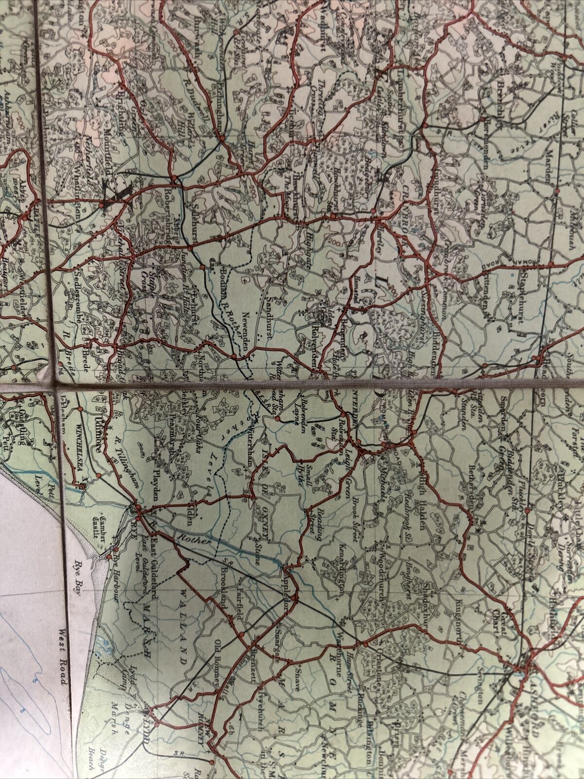 ENGLAND SOUTH EAST & LONDON Ordnance Survey Cloth Qu Inch Map 1921 Sh 12 Diss