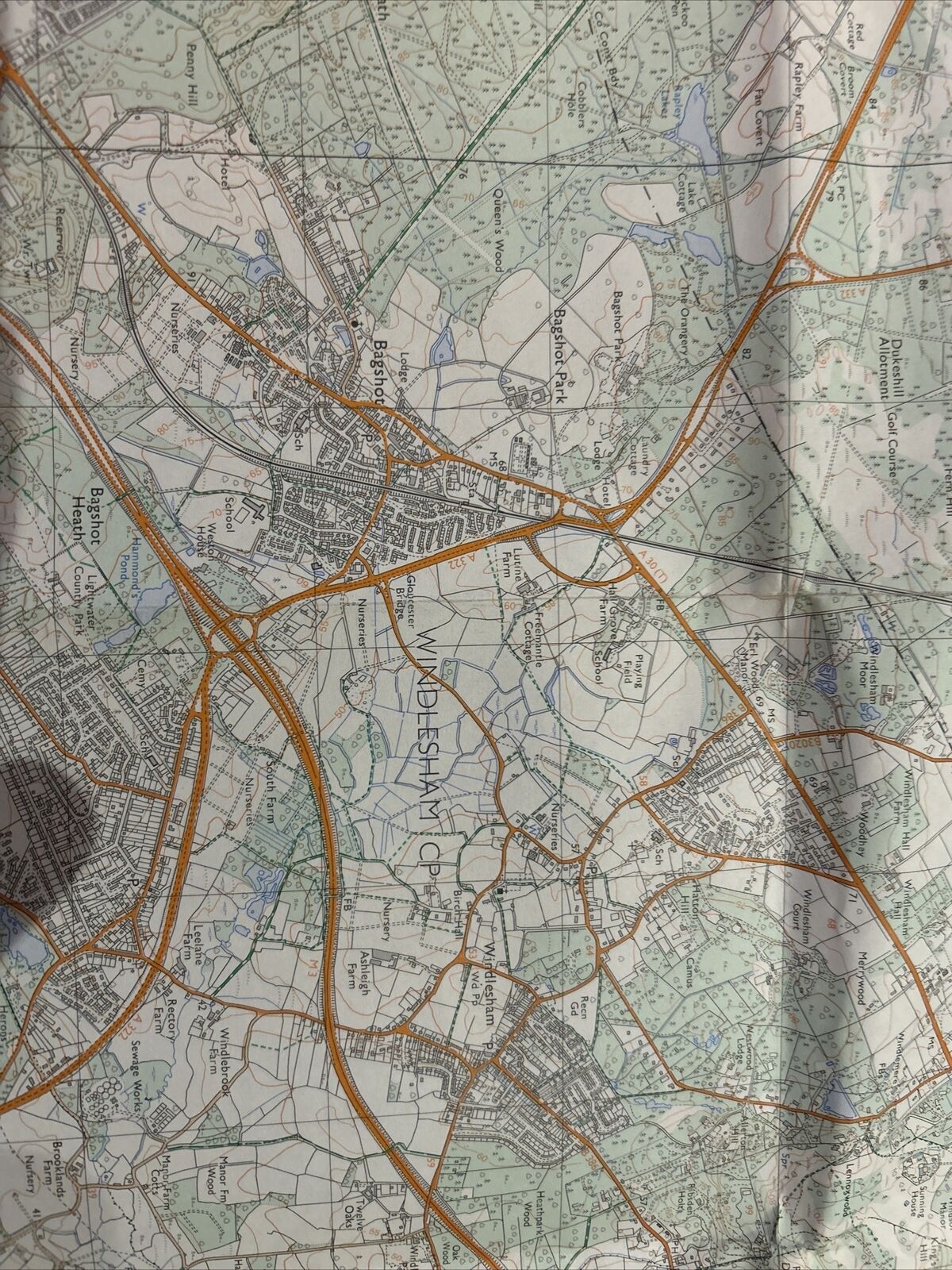 BRACKNELL And ASCOT Ordnance Survey Second Series Pathfinder Map SU 86/96 1978