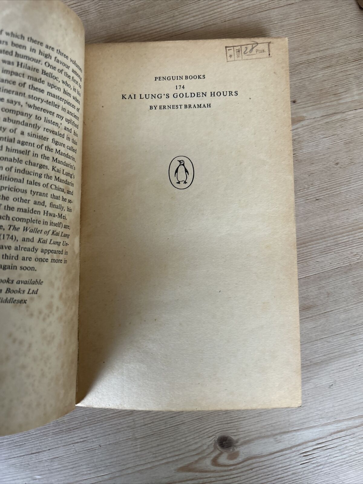 KAI LUNGS GOLDEN HOURS - Ernest Bramah - Penguin Books 1954 No 174