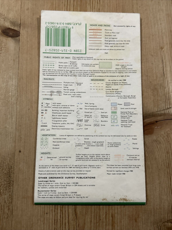 BALA Pathfinder 825 Ordnance Survey SH92/93 1:25,000 1989 Llandderfel