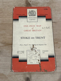 STOKE ON TRENT Ordnance Survey Seventh Series Paper One inch 1962 Sheet 110