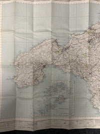 LANDS END - Ordnance Survey Cloth 6th Series 1-inch 1946 Sheet 189 Cornwall