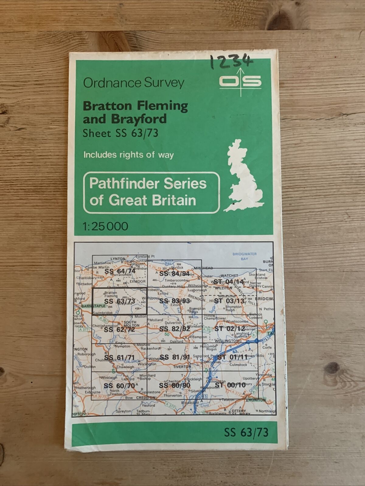 BRATTON FLEMING & BRAYFORD Pathfinder Ordnance Survey Sheet SS63/73 1:25000 1982