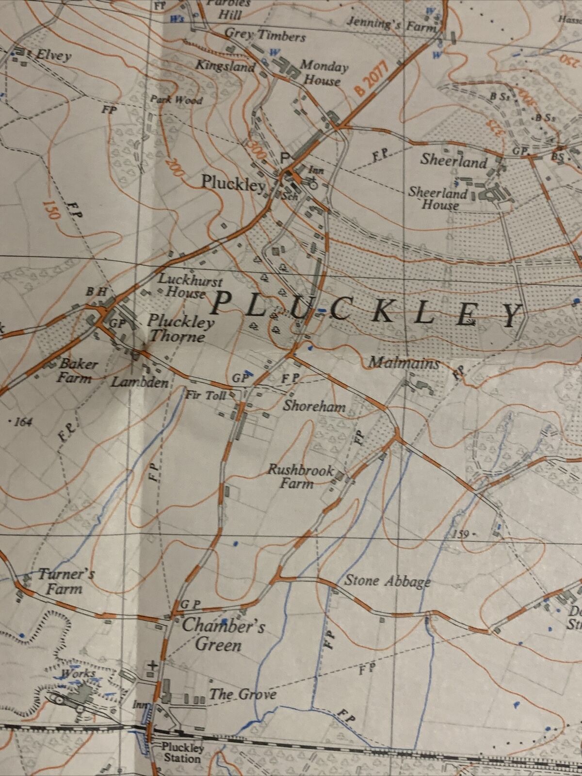 CHARING Pluckley Ordnance Survey 1:25000 First Series 1958 TQ94 Hothfield