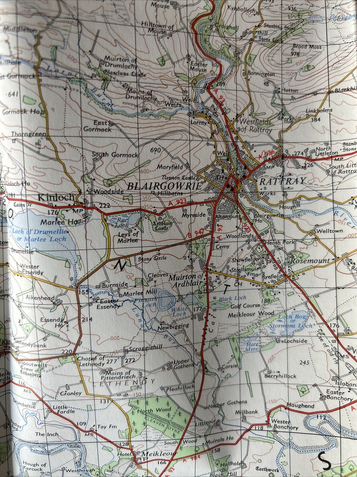 BLAIRGOWRIE Scotland - Ordnance Survey Map One Inch 1958  Sheet 49 Pitlochry