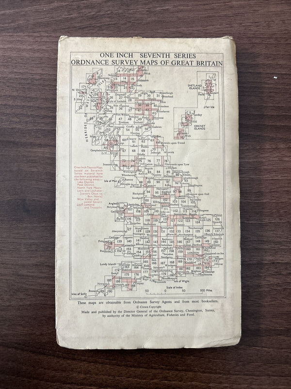 TRURO & FALMOUTH Cloth No 190 1961 7th Series Ordnance Survey 1 Inch Map Helford