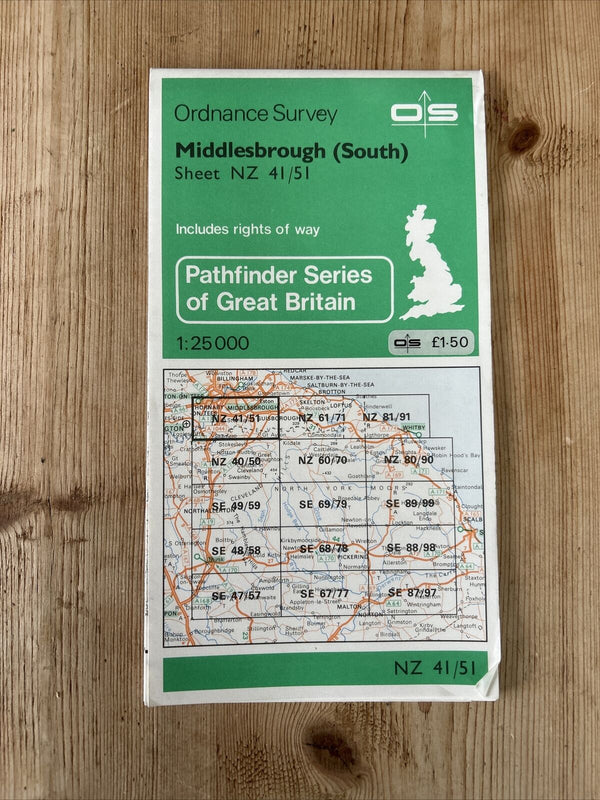 MIDDLESBROUGH South Pathfinder Ordnance Survey NZ41/51 1:25,000 1980 Great Ayton