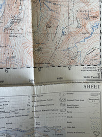 BORROWDALE Derwent Ordnance Survey Map 1946 1:25000 Sheet 35/21 Cloth